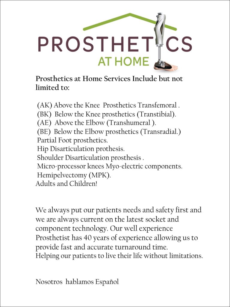 Our Services – Prosthetics At Home